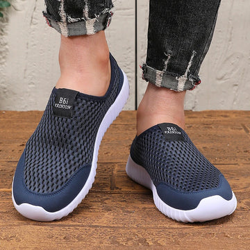 Xajzpa New Men's Mesh Running Shoes Summer Breathable Lightweight Flat Shoes Women's Soft Walking Sports Shoes Zapatillas